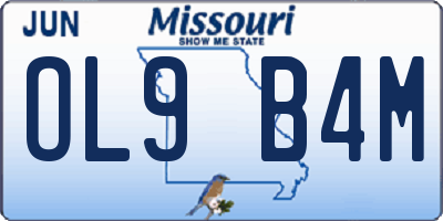 MO license plate OL9B4M