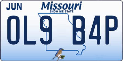 MO license plate OL9B4P