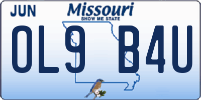 MO license plate OL9B4U