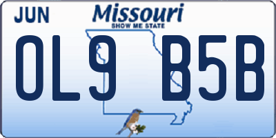 MO license plate OL9B5B