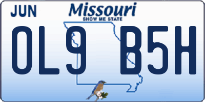 MO license plate OL9B5H