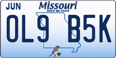 MO license plate OL9B5K