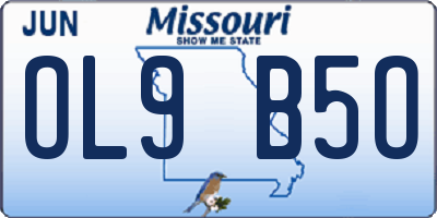 MO license plate OL9B5O