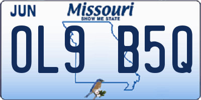 MO license plate OL9B5Q