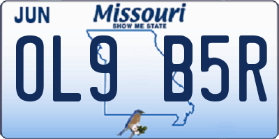 MO license plate OL9B5R