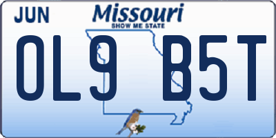 MO license plate OL9B5T