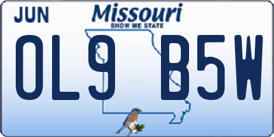 MO license plate OL9B5W