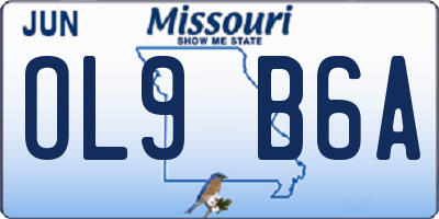 MO license plate OL9B6A