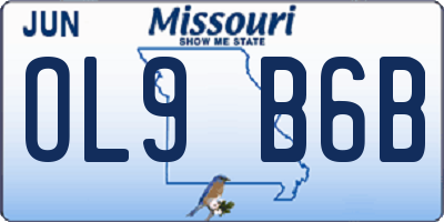 MO license plate OL9B6B