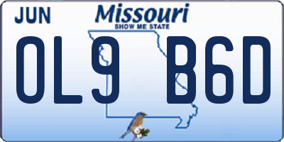 MO license plate OL9B6D