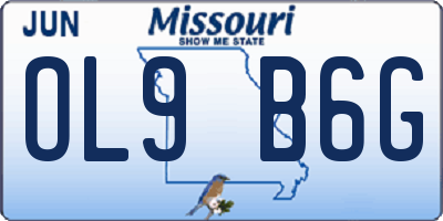 MO license plate OL9B6G