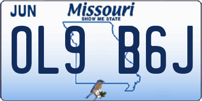 MO license plate OL9B6J