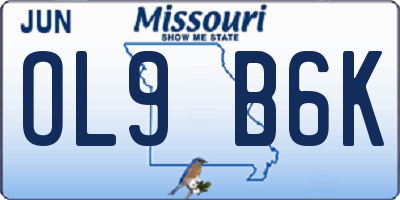 MO license plate OL9B6K