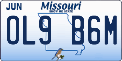 MO license plate OL9B6M