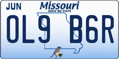 MO license plate OL9B6R