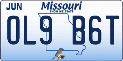MO license plate OL9B6T