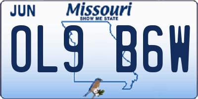 MO license plate OL9B6W