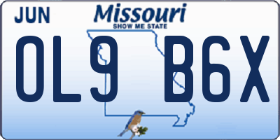 MO license plate OL9B6X