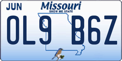 MO license plate OL9B6Z
