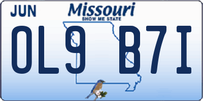 MO license plate OL9B7I