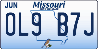 MO license plate OL9B7J