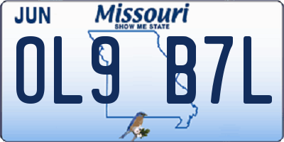 MO license plate OL9B7L