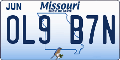 MO license plate OL9B7N
