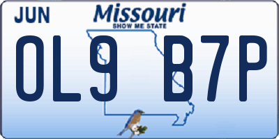 MO license plate OL9B7P
