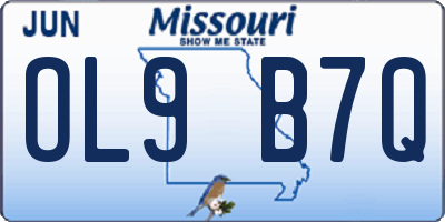 MO license plate OL9B7Q