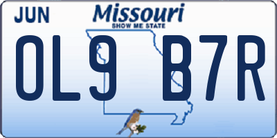 MO license plate OL9B7R