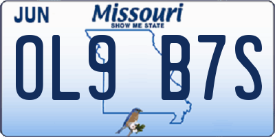 MO license plate OL9B7S