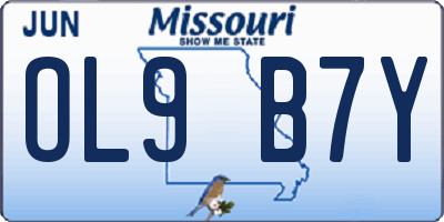 MO license plate OL9B7Y