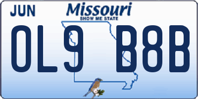 MO license plate OL9B8B