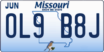 MO license plate OL9B8J