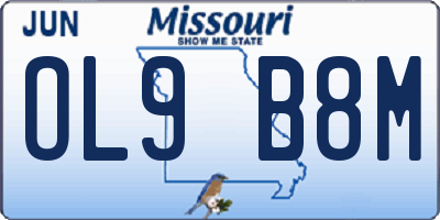 MO license plate OL9B8M