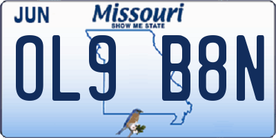 MO license plate OL9B8N