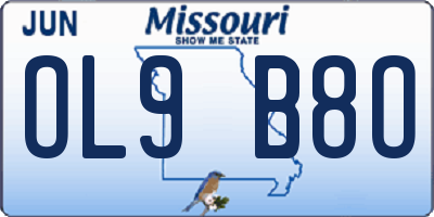 MO license plate OL9B8O