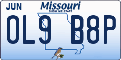 MO license plate OL9B8P