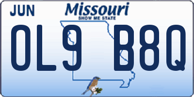 MO license plate OL9B8Q