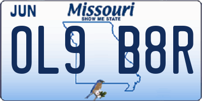 MO license plate OL9B8R
