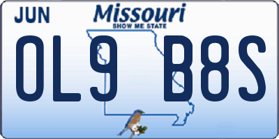 MO license plate OL9B8S