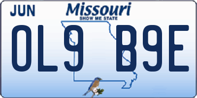 MO license plate OL9B9E