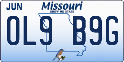 MO license plate OL9B9G