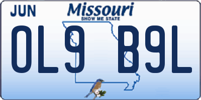 MO license plate OL9B9L