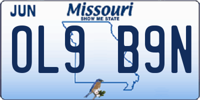 MO license plate OL9B9N