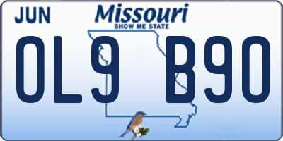 MO license plate OL9B9O