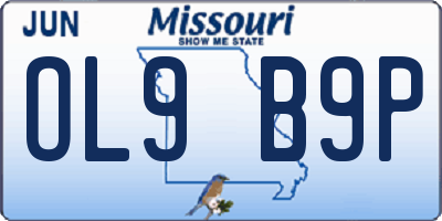 MO license plate OL9B9P