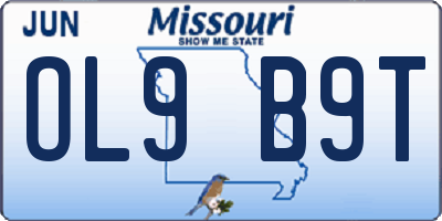 MO license plate OL9B9T