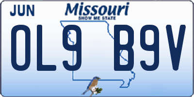 MO license plate OL9B9V
