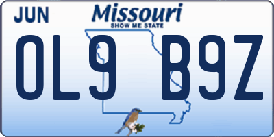 MO license plate OL9B9Z